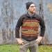 Vintage Woven Wool Coat Southwest Brown Red Jacket