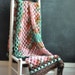 Vintange Afghan Blanket Lap Blanket Mega Granny Square