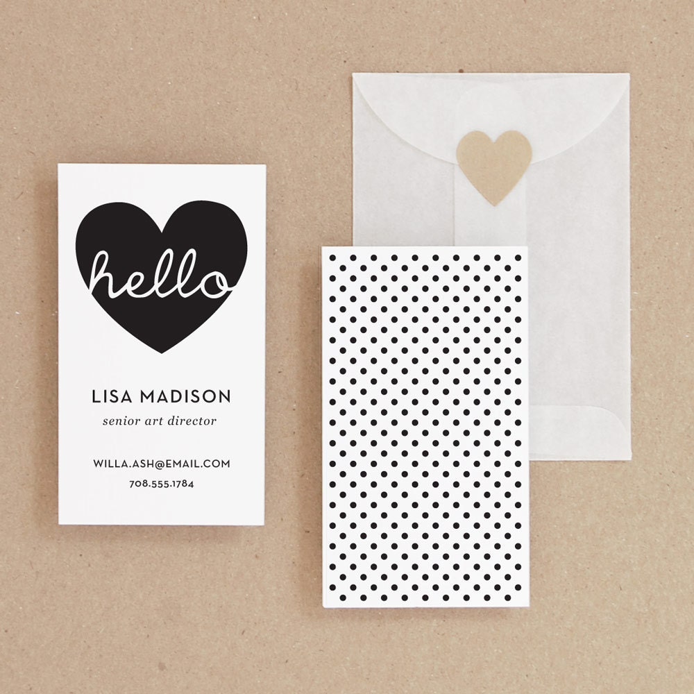 INSTANT DOWNLOAD Hello DIY Printable Business Card