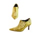 RESERVED for Cathy C. Rockabilly Wedding Fairy Faerie Ankle Boots // Pearls Gold and Lace 3 Inch Heels Kenneth Cole // Size 7 to 7 1/ 2