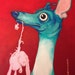 Italian greyhound with toy original painting