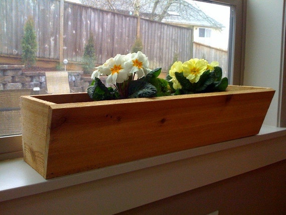 24 inch Front tilt cedar window flower box garden by thudson721