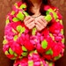 Pink/Green Bubble Fur Coat - Size M