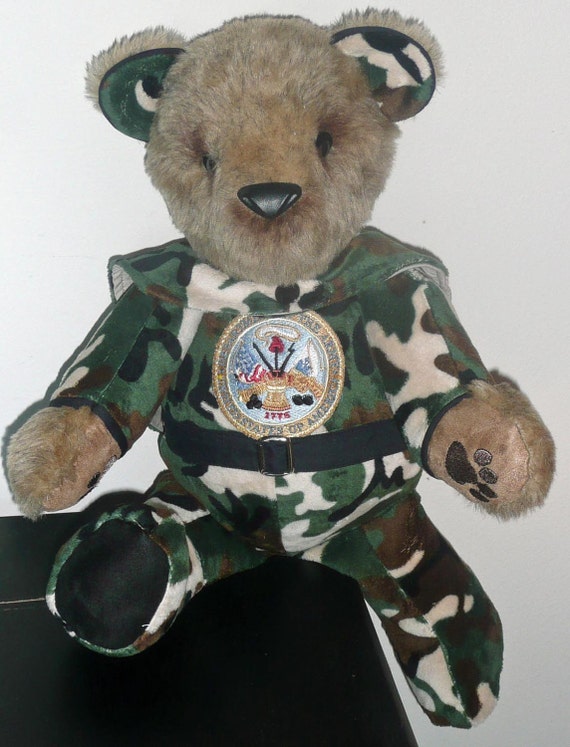 camo stuffed bear