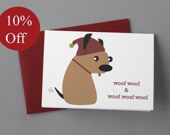HOLIDAY SALE -- 10% OFF Rat Dog Christmas 4-Bar Folded Card