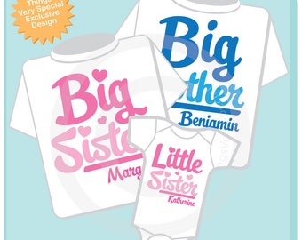 Big Brother Little Sister Shirt set of 2 Sibling Shirt