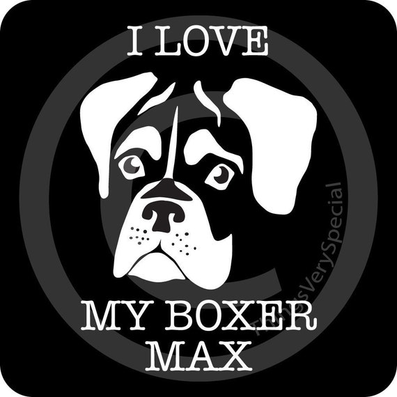 Personalized Boxer Dog Car Window Vinyl Decal