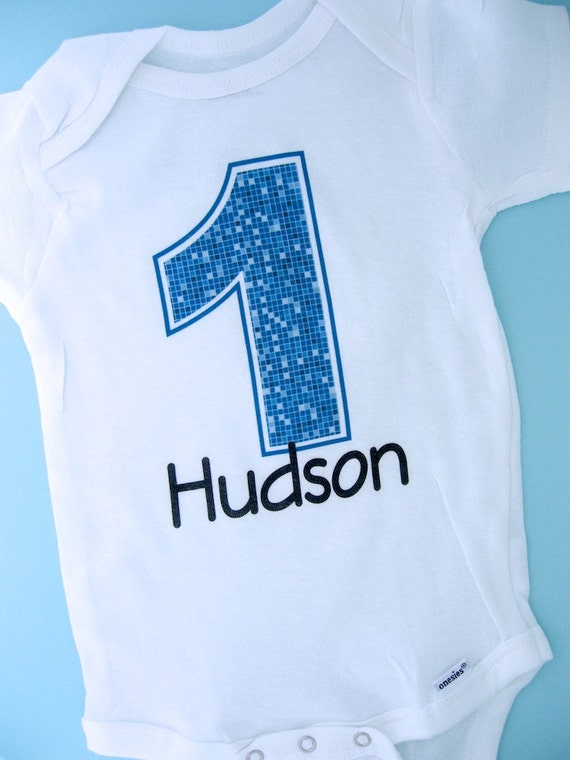 Download Baby Boys Clothing, First Birthday Onesie, Blue Number 1 1st Birthday Shirt, Personalized Boys ...