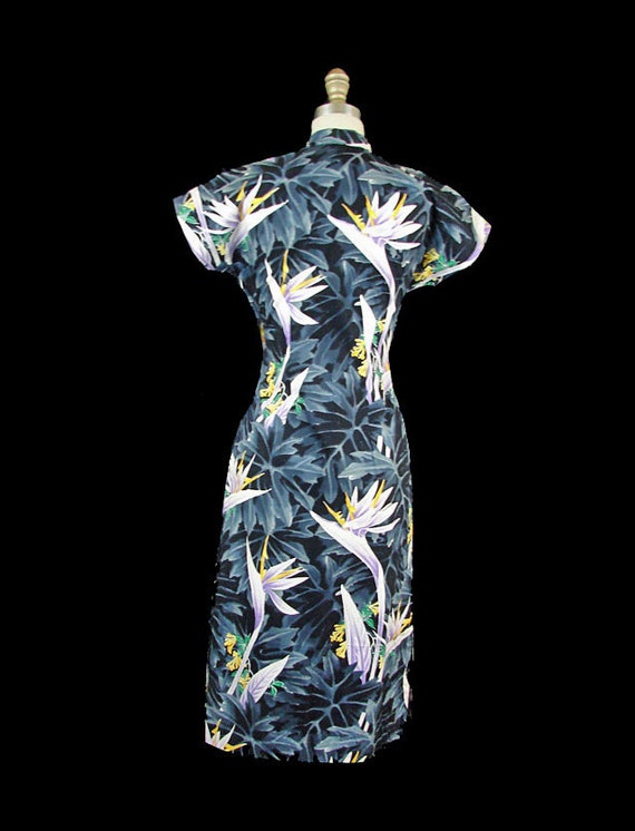 Vintage Hawaiian Dress BIRD OF PARADISE 50s Kamehameha