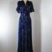 R E S E R V E D Vintage 30s 1930s Dress BLUE DANUBE Old Hollywood Cobalt Floral Velvet and Sheer Gown