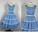 1980s 1950s Dress - AINT NO SHAME Vintage 80s Chambray Blue Cotton Full Skirt Party Sundress xl xxl