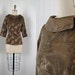 Vintage 50s Top - BAMBOO DRAGON Vintage 1950s Rayon Bronze Novelty Chinese Bombshell Fitted Blouse Shirt xs