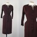 40s Dress - ICED BRUNETTE Vintage 1940s Chocolate Brown Rayon Deco Beaded Dress S