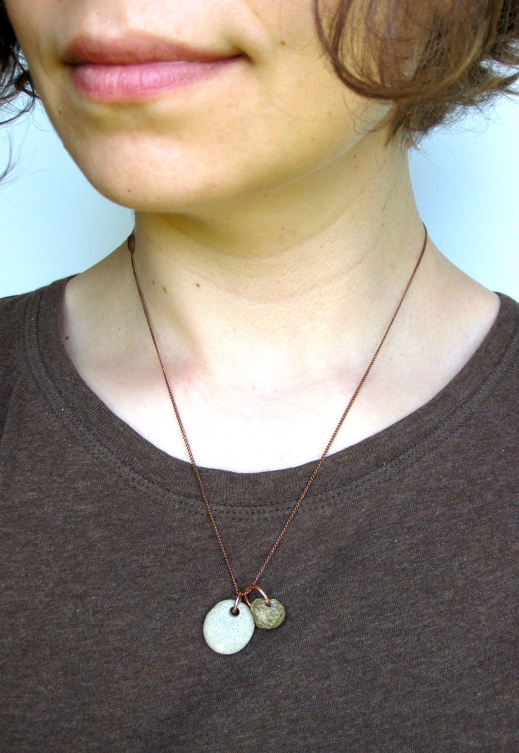 Fossil jewelry SALE natural Lake Michigan stone by AuthenticStone