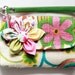 Green Floral iPhone purse wristlet purse zipper wallet pencil purse for cell phone coins iPhone PROMOTION Buy 3 Get 1 FREE