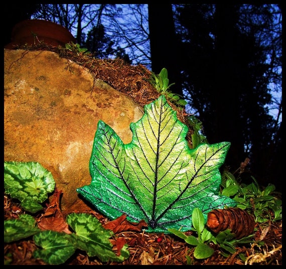 Spring green maple leaf wall art. Hand made in Oregon using a
