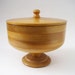 Vintage Wooden Pedestal Fruit Bowl with Lid
