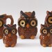 Vintage Owl Family Sugar Creamer Salt and Pepper Napkin Holder Set Japan