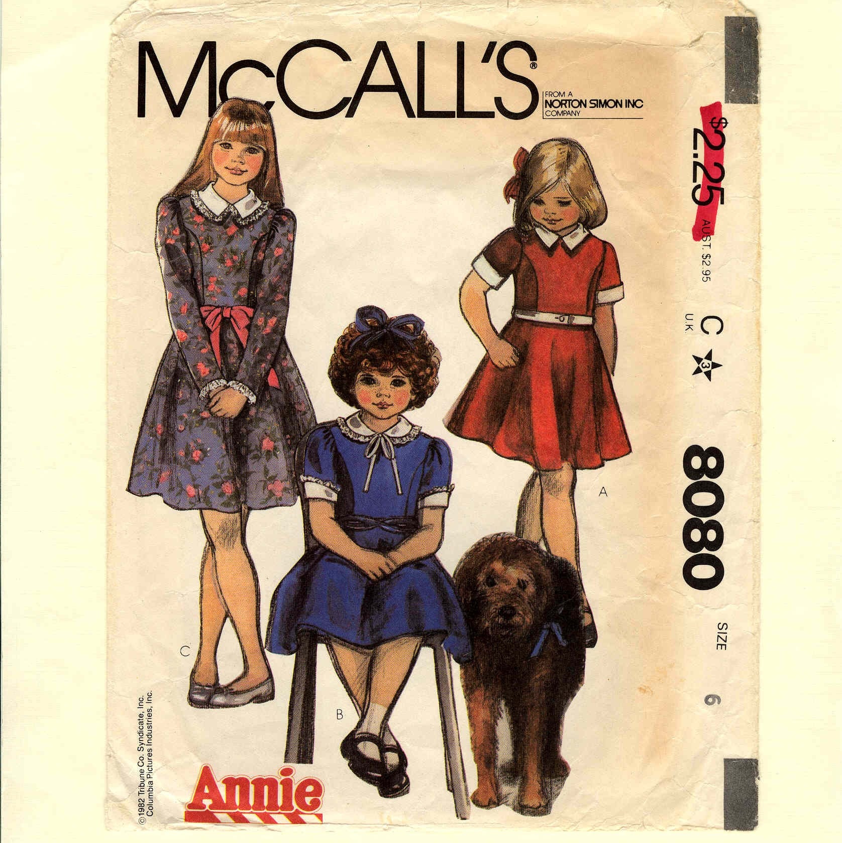 Annie Dress Vintage Pattern McCalls 8080 Size 6 by bigdreamsupply