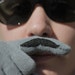 Grey Finger Mustache Gloves