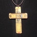 wooden ruler upcycled cross necklace for men