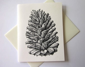 Pine Cone Note Cards Stationery Set of 10 Cards