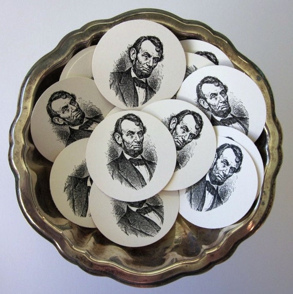 Abraham Lincoln Tags Round Gift Tags Set of 10