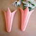 Vintage wall pockets, ceramic peach tulips