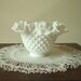 Fenton hobnail ruffle-top milk glass bowl