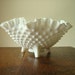 Fenton hobnail milk glass three-toed bowl