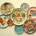 Vintage tin toy saucers & plates, mini collection 8 pcs. Ohio Art