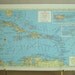 West Indies & Caribbean vintage map, 1957 atlas page