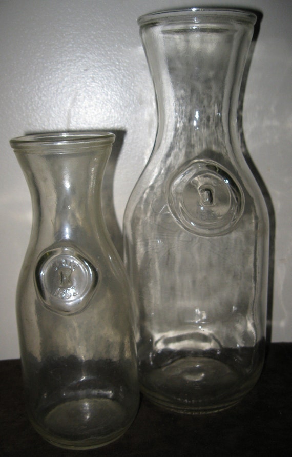 Download Vintage Milk Clear Glass Bottles Carafe Since 1852