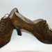 Vintage Salvatore Ferragamo Olive Green Oxfords 7 - 7 1/2