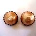 Vintage 1950s peachy pink pearl earrings clip on