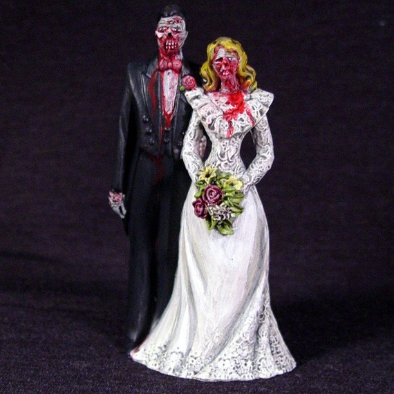  Zombie  Wedding  Cake  Topper  ooak by UndeadEd on Etsy