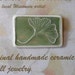 Ginkgo Leaf pin handmade ceramic watercolor original design by Wisconsin artist