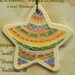 STAR DECO ORNAMENT handmade by me ceramic original design sculpted clay medalion colorful hanging small gift