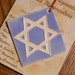 STAR OF DAVID personalizable ornament handmade ceramic watercolor hanging colorful original design by Wisconsin artist