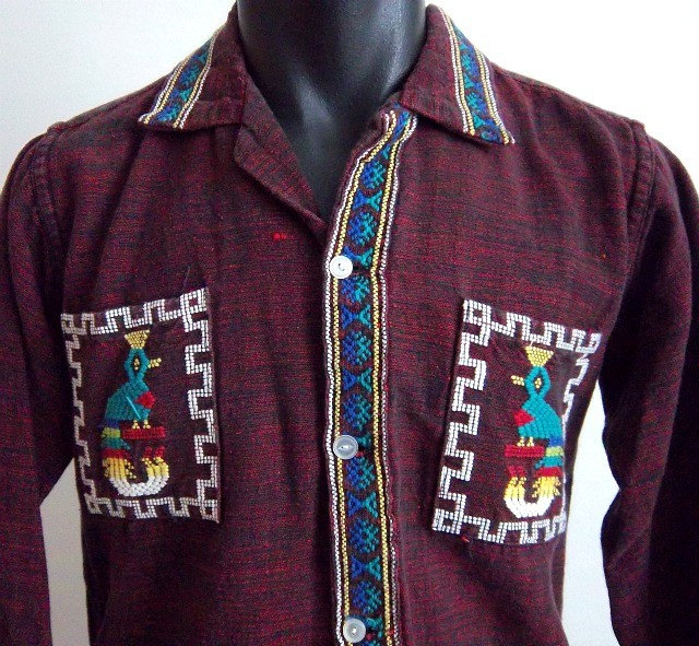 VINTAGE 1950s Mayan Design Guatemala Ethnic Shirt by kimvintage