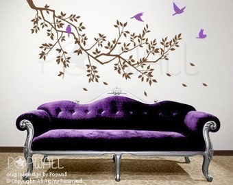 Autocollant Mural Vinylique Arbre - Décor Mural - Une Couleur - Neuf