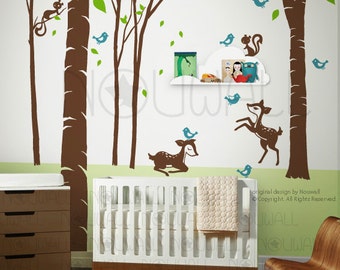 Art Wall Sticker Wall Decals Tree Decal -Woodland animal decal - 106