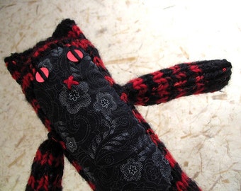 Red and Black Striped Knitty Kitty
