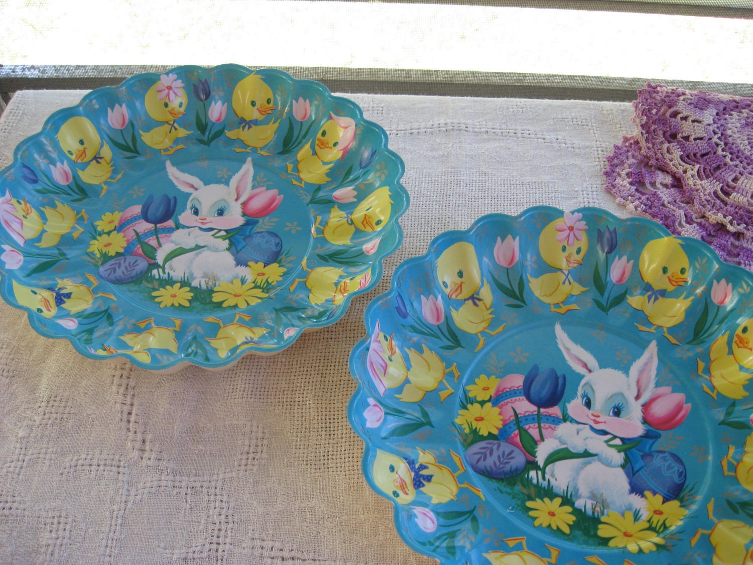 Easter Bunny Pair Plastic Bowls Haute Juice