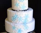 Edible Snowflakes - Cake and Cupcake Toppers Set of 24 Blue and White Il_170x135