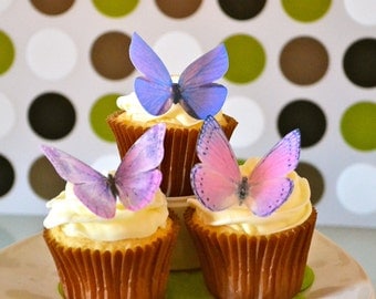 The Original EDIBLE BUTTERFLIES - Large Assorted Purple - Cake & Cupcake toppers - Food Decoration
