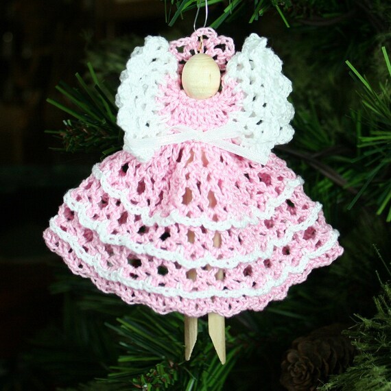 Vintage Crochet Patterns Christmas Clothesphotos Angel Ornaments 3AB