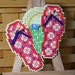Flip Flops Beaded Cross Stitch Ornament, Pin, or Magnet - Free Shipping