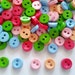 100 pcs - Tiny buttons 2 hole - size 6 mm Red Pink Green Pastel Orange Blue