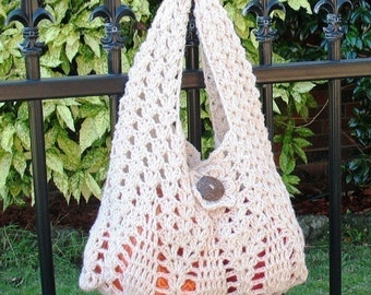 Instant Download Crochet Pattern - Stylish Creamy Pine Tree Handbag (For Beginner)